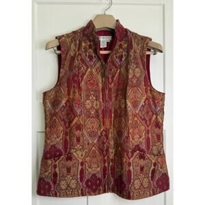 Vintage‎ Coldwater Creek Vest Tapestry Women MEDIUM Zipper